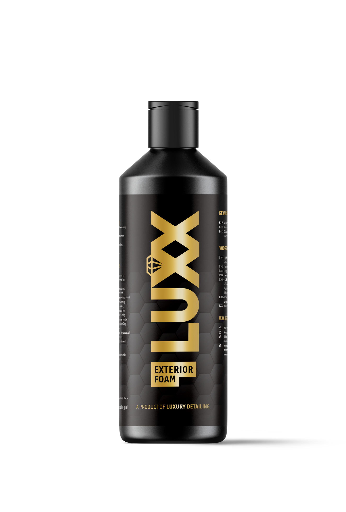 LUXX Exterior Foam mockup – productafbeelding van schuimreiniger voor exterieur