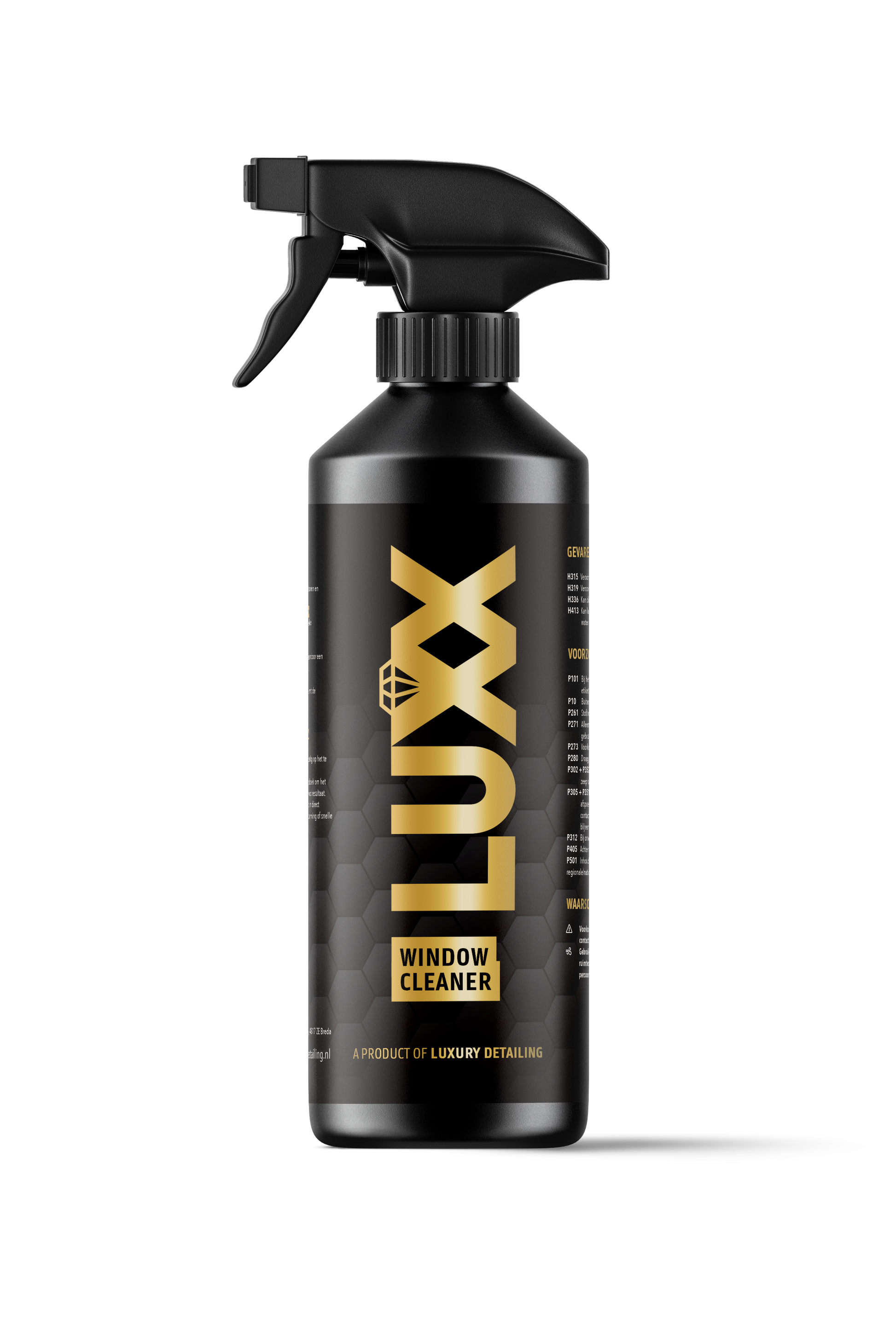 LUXX Window Cleaner mockup – productafbeelding van glasreiniger voor ramen en spiegels