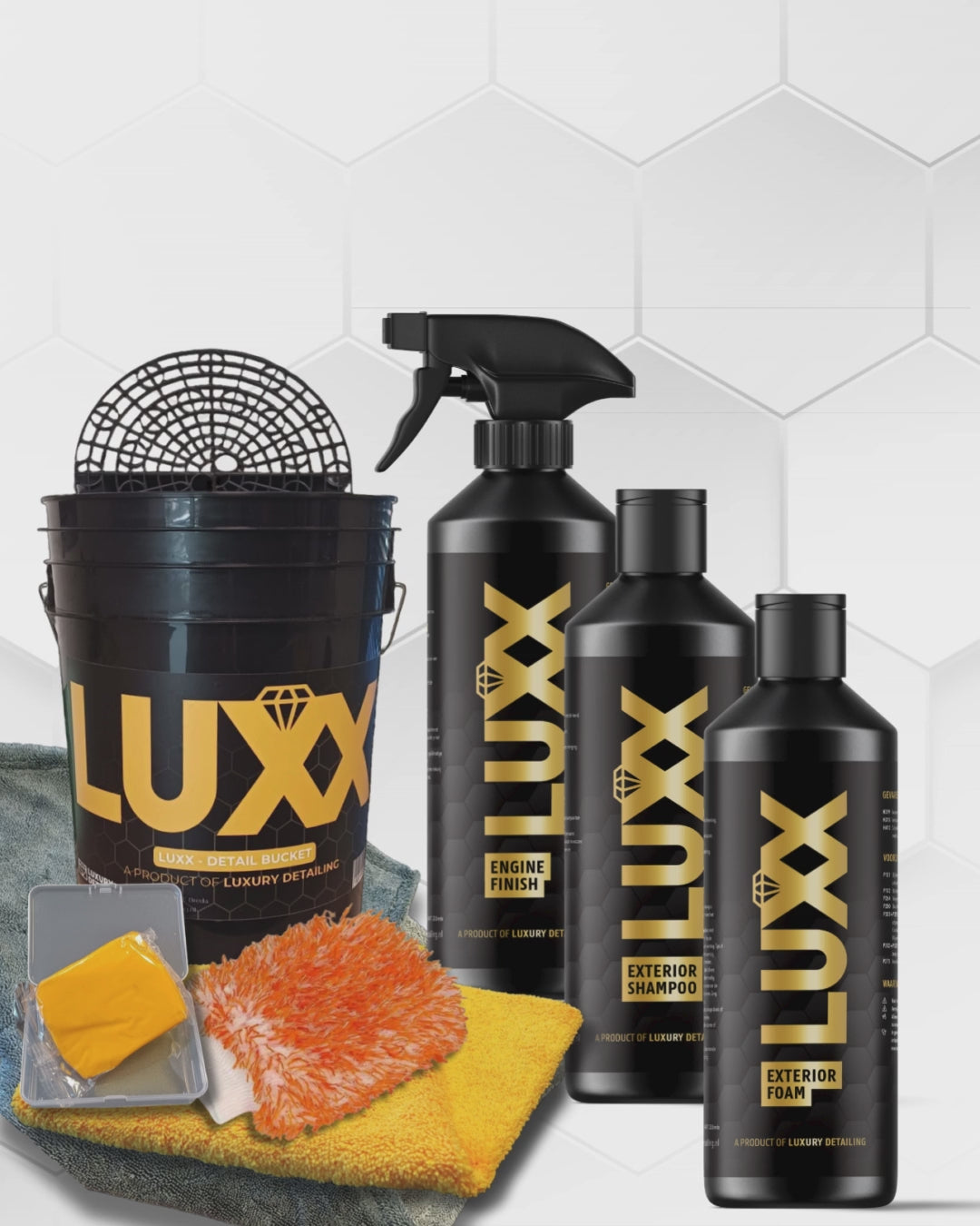 LUXX Exterior Bundel – exterieur reinigers en dressings voor lak, banden en motorruimte