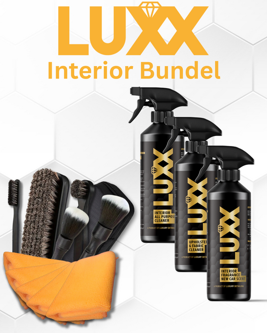 LUXX Interior Bundel – complete interieur reinigingsset voor dashboard, bekleding, ramen en kunststof onderdelen
